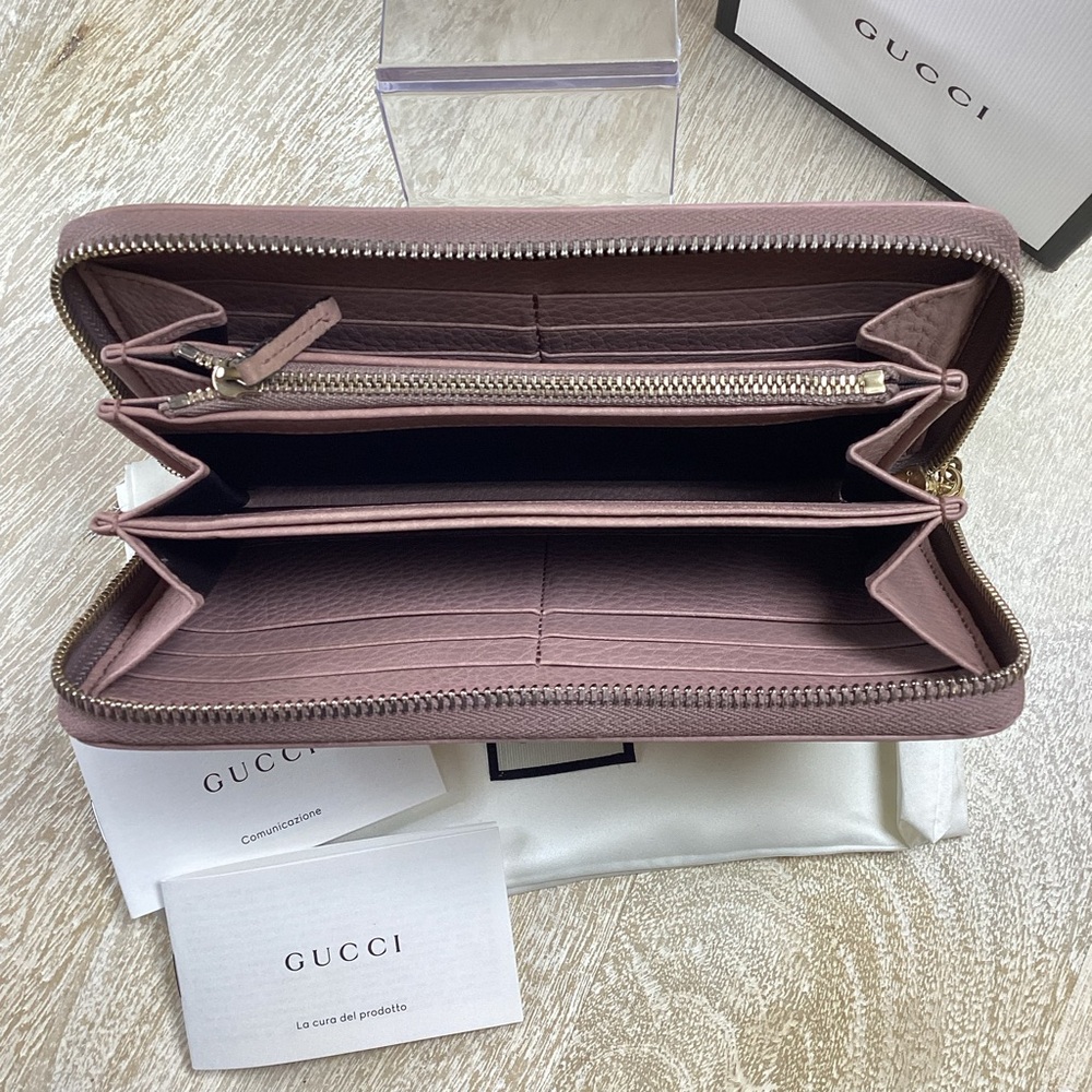 SOLD💗Authentic GUCCI🩷Soho Rose Beige Pebble Calfskin Leather - Picture 6 of 14